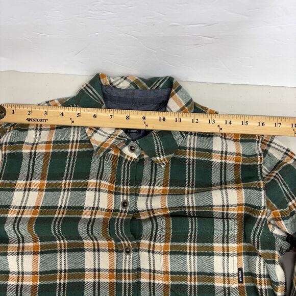 prAna Golden Canyon Flannel Small Womens Plaid Snap Button Shirt Oversized NWT - Picture 11 of 14
